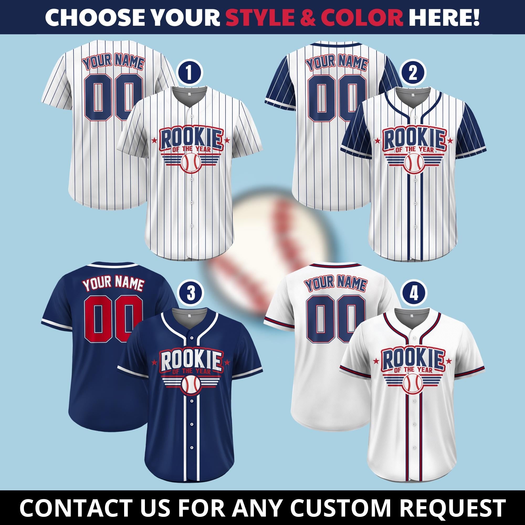 Custom Name Number Rookie of The Year Baseball Jersey, Personalized Daddy Mommy Of The Rookie Family Matching Shirt Gift Birthday Boy Shirt