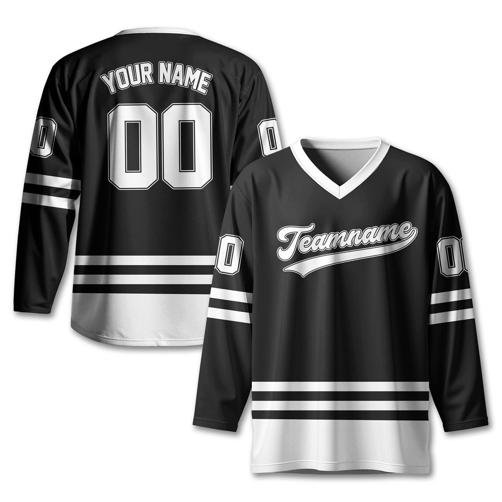 Personalized Ice Hockey Jersey Men Women, Custom Name Number Long Sleeve Jerseys Shirt Sport Team Uniform for Hockey Fans Gift