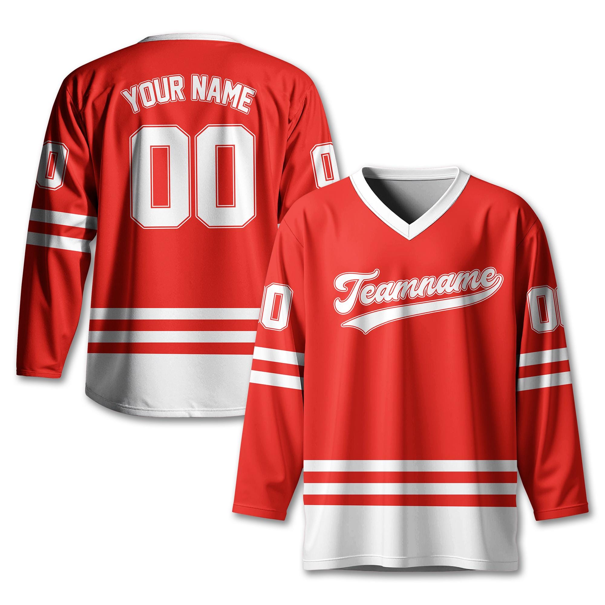 Personalized Hockey Jerseys For Adult Youth, Custom Name Number Hockey Shirt, Long Sleeve Jersey Team Uniform Outfit For Hockey Fans