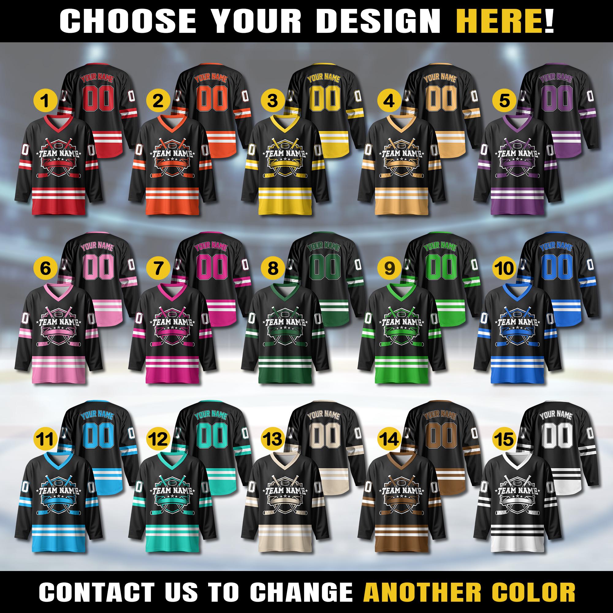 Custom Hockey Jersey For Unisex Adult, Personalized Name Number Hockey Jersey Shirt, Hockey Jersey Sport Team Uniform for Fans Jersey Gift