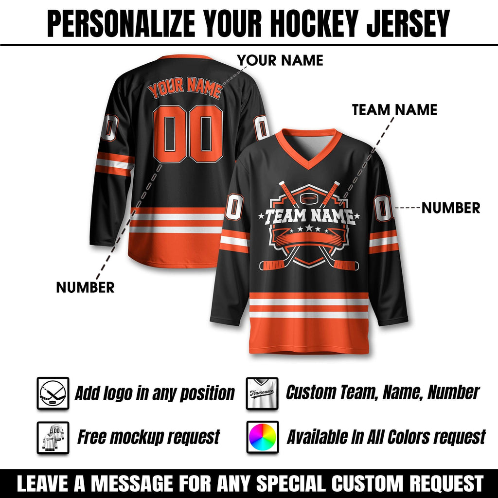 Custom Hockey Jersey For Unisex Adult, Personalized Name Number Hockey Jersey Shirt, Hockey Jersey Sport Team Uniform for Fans Jersey Gift