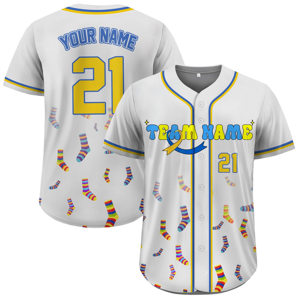 Personalized Down Syndrome Awareness Baseball Jersey for Men Women Youth Kid, Down Syndrome Awareness Gift Support Squad T21 Jersey Shirt