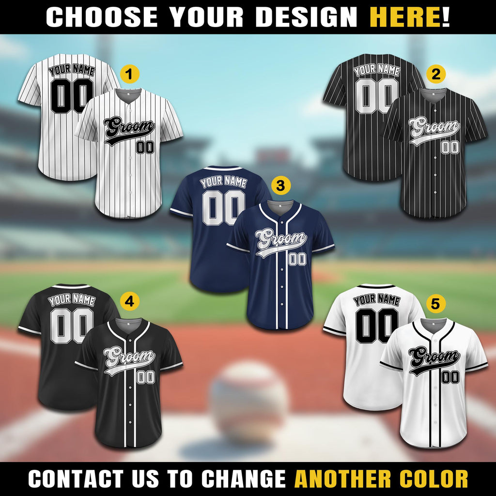 Personalized The Groom Groomsmen Team Baseball Jersey, Custom Best Man Jersey, Jersey For Engagement Married Couple, Wedding Jersey