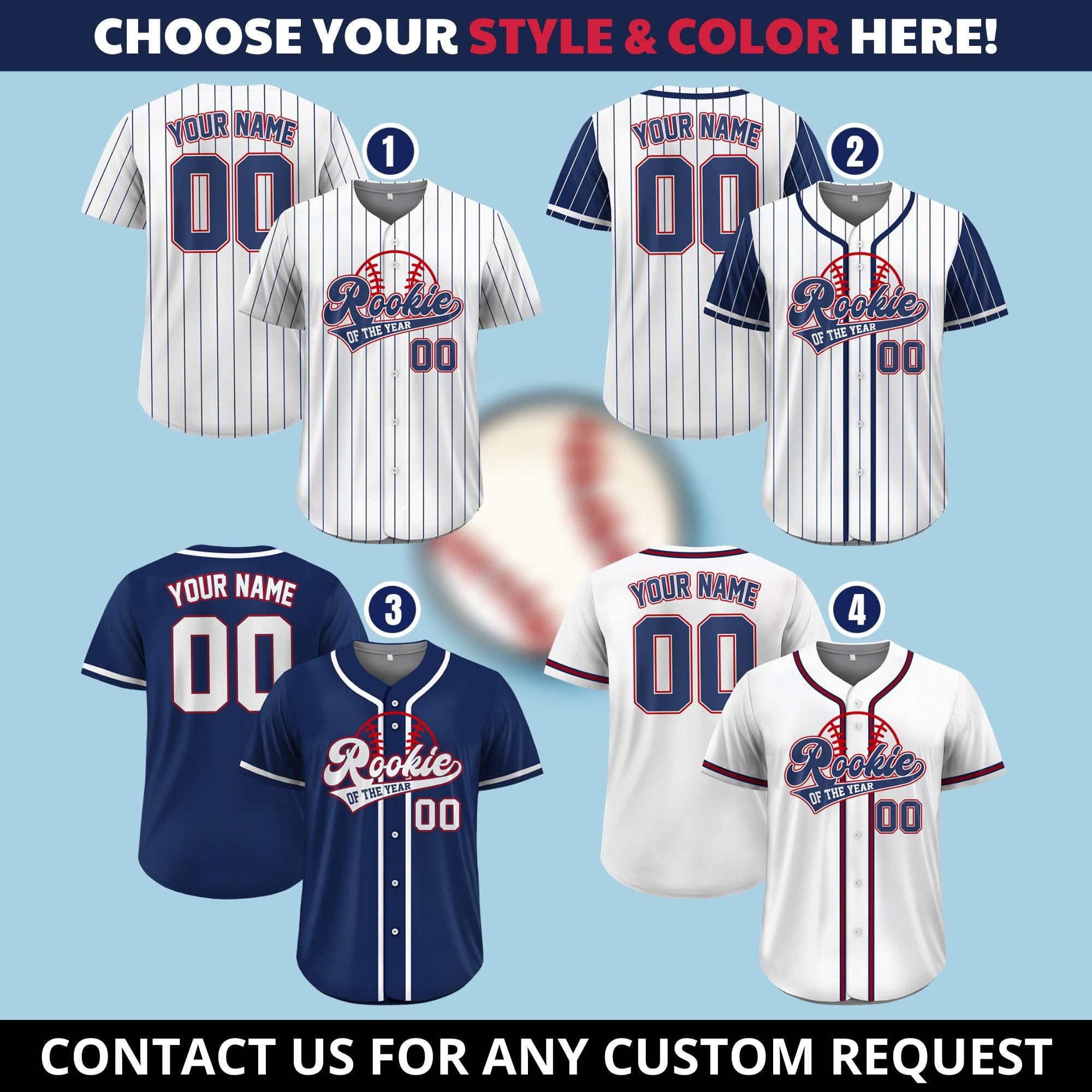 Personalized Daddy Mommy Of The Rookie Baseball Jersey, Custom Name Number Rookie Family Matching Shirt, Rookie Of The Year Birthday Boy