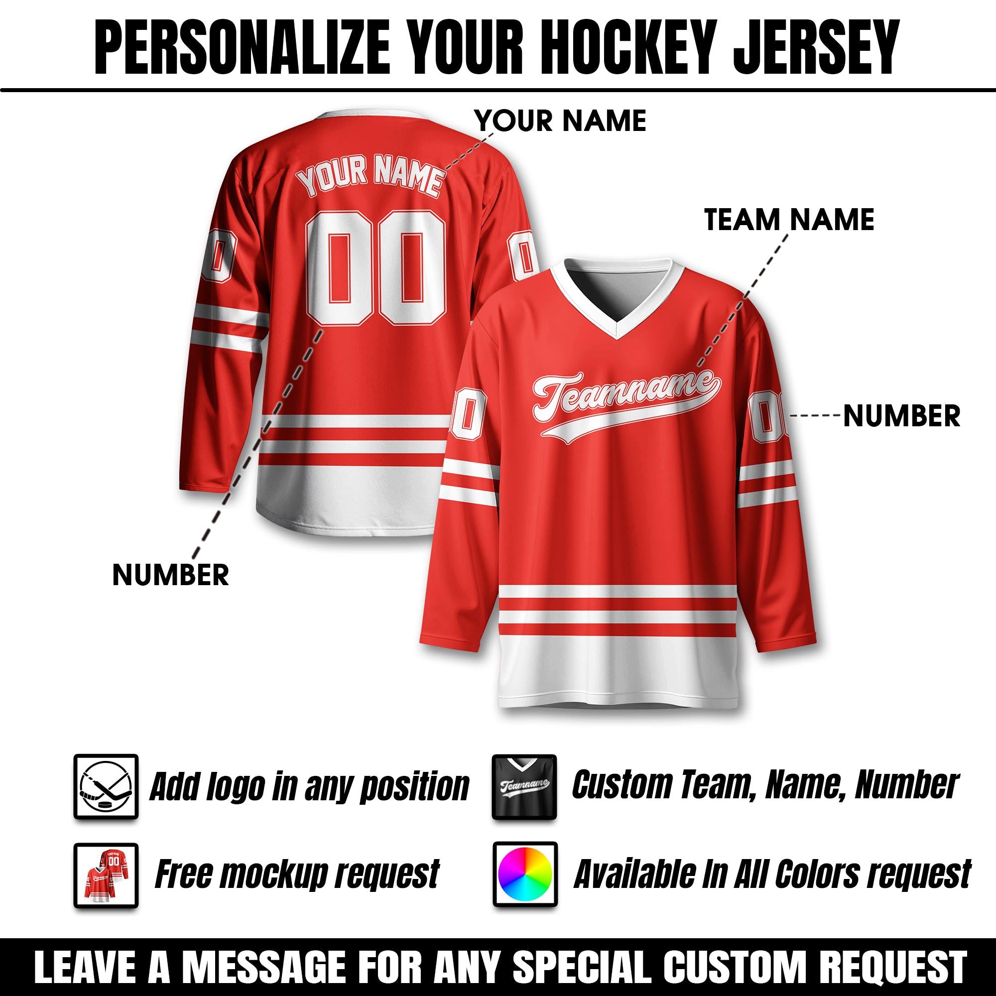 Personalized Hockey Jerseys For Adult Youth, Custom Name Number Hockey Shirt, Long Sleeve Jersey Team Uniform Outfit For Hockey Fans