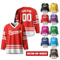 Personalized Hockey Jerseys For Adult Youth, Custom Name Number Hockey Shirt, Long Sleeve Jersey Team Uniform Outfit For Hockey Fans