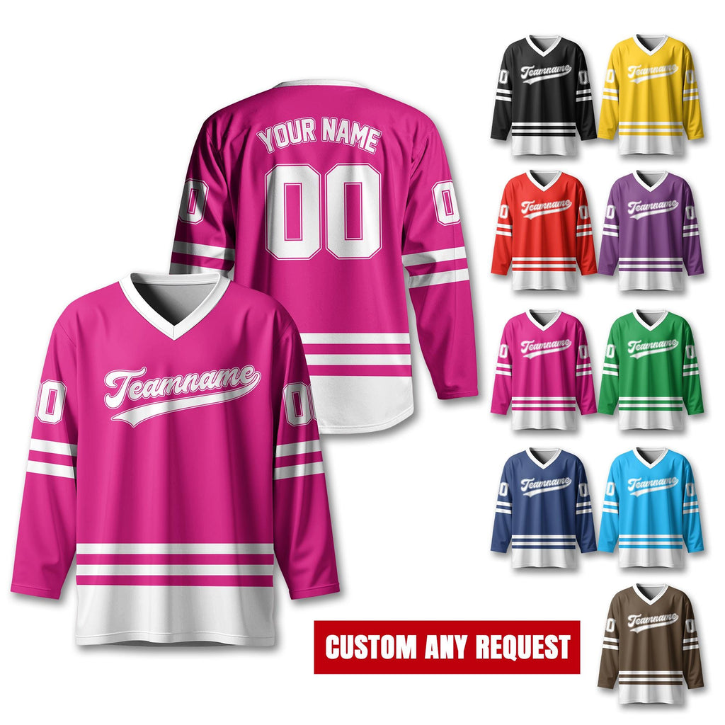 Personalized Ice Hockey Jersey For Men Women, Custom Name Number Hockey Jersey Shirt, Custom Color Hockey Shirt Sport Team Uniform for Fans