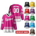Personalized Ice Hockey Jersey For Men Women, Custom Name Number Hockey Jersey Shirt, Custom Color Hockey Shirt Sport Team Uniform for Fans