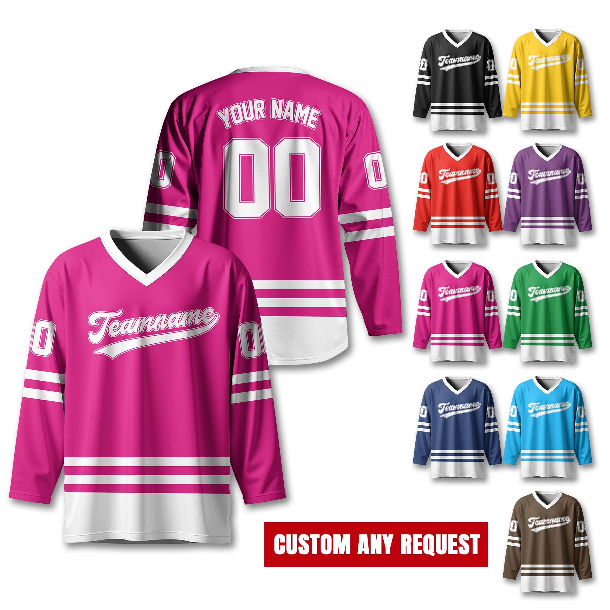 Personalized Ice Hockey Jersey For Men Women, Custom Name Number Hockey Jersey Shirt, Custom Color Hockey Shirt Sport Team Uniform for Fans