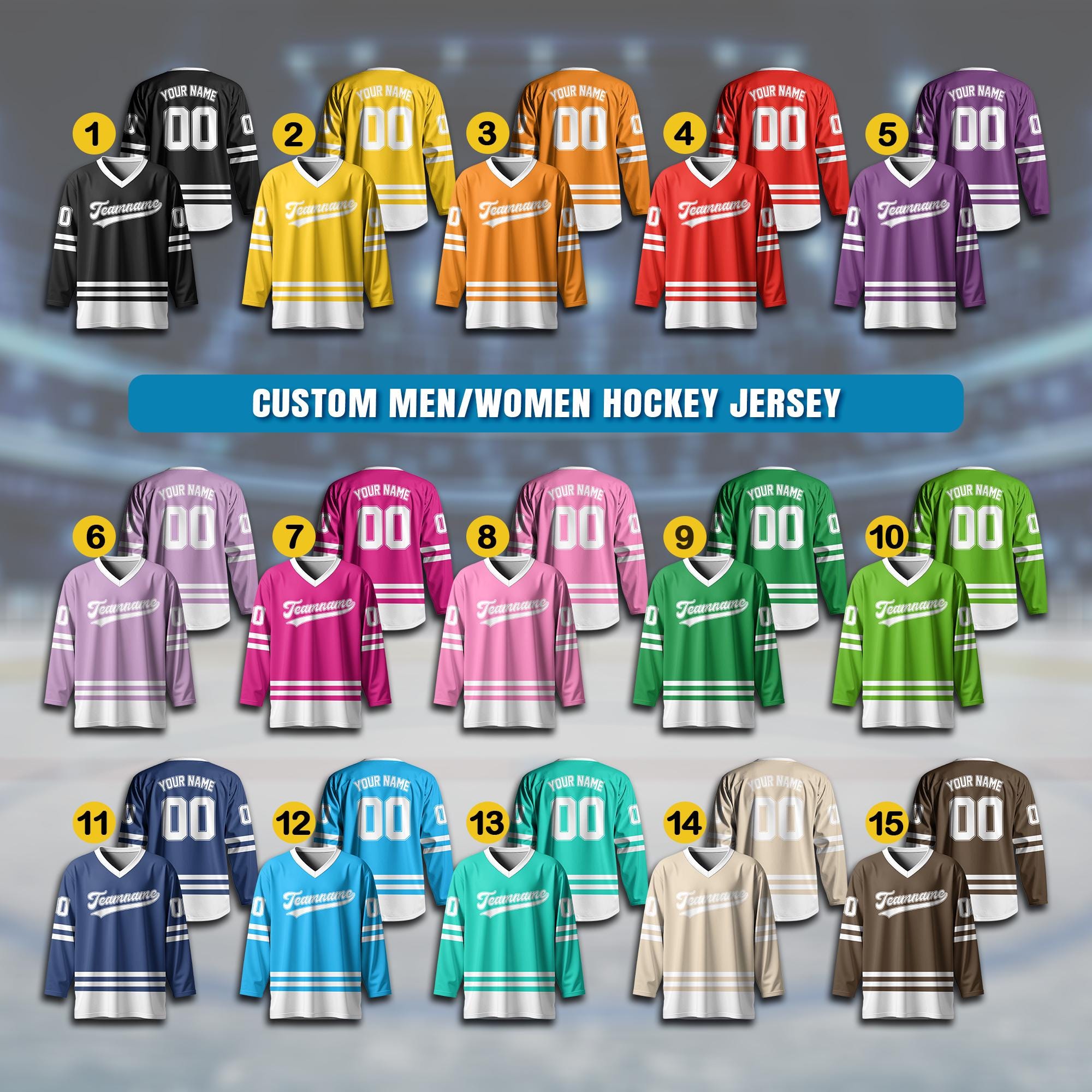 Custom Color Hockey Jerseys For Men Women, Personalized Name Number Logo Hockey Shirt, Jersey Sport Team Uniform for Fans Gifts