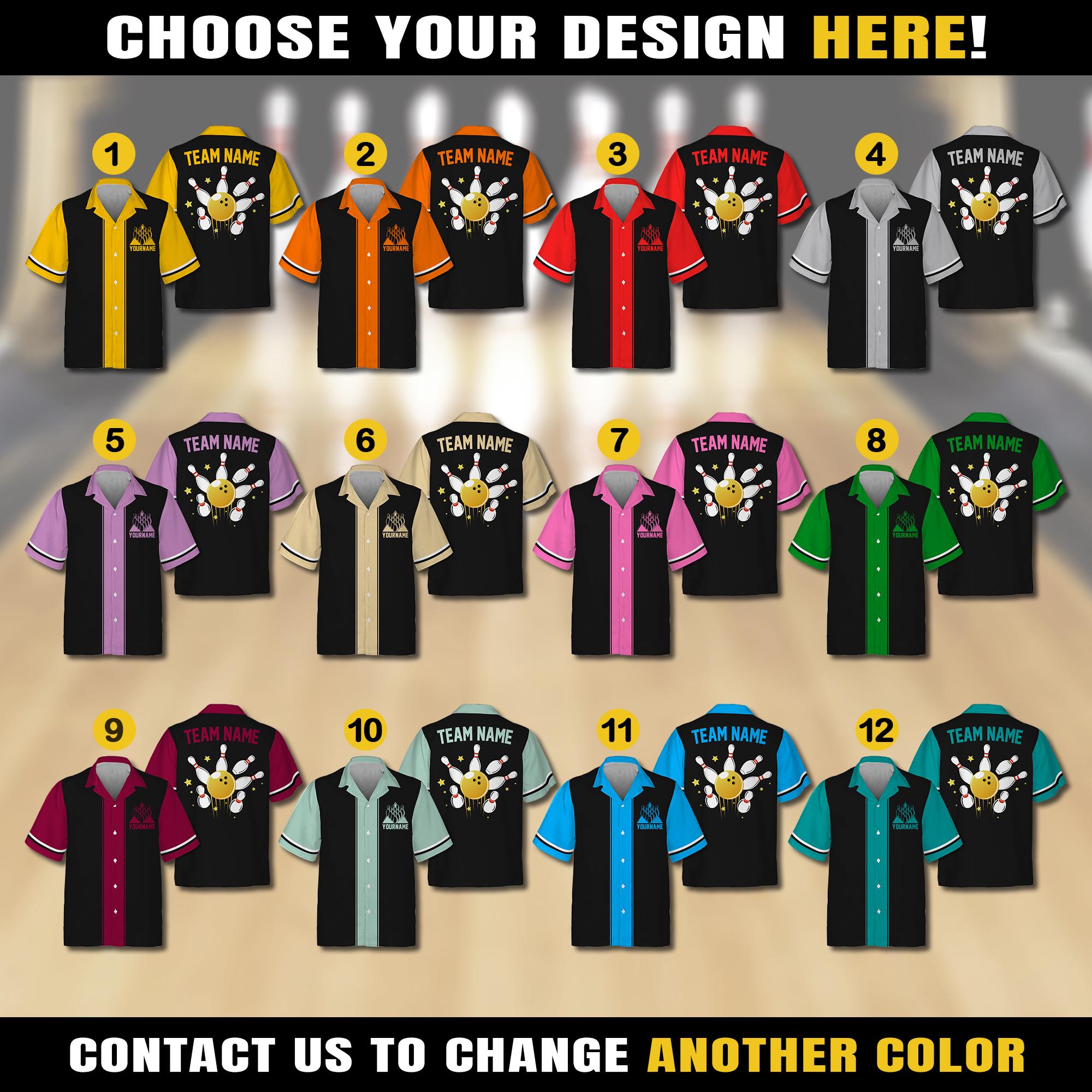 Custom Hawaiian Bowling Jersey for Men Women Youth Kid, Matching Bowling Team Jersey, Short Sleeve Button Down Hawaii Bowling Jersey Gift