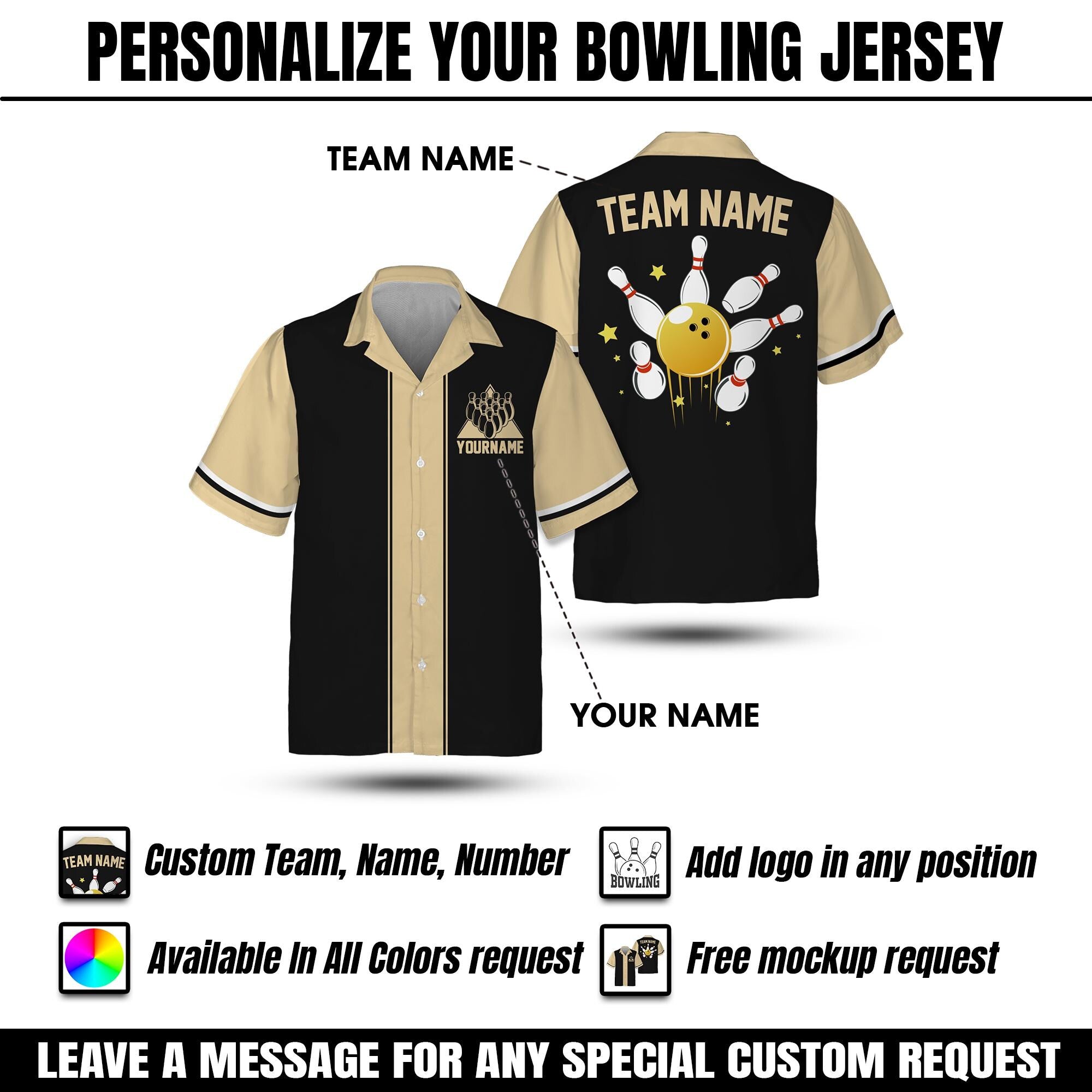 Personalized Hawaiian Bowling Jersey for Men Women Youth, Custom Name Matching Bowling Button Down Shirt, Team Shirt Bowling Lover Squad