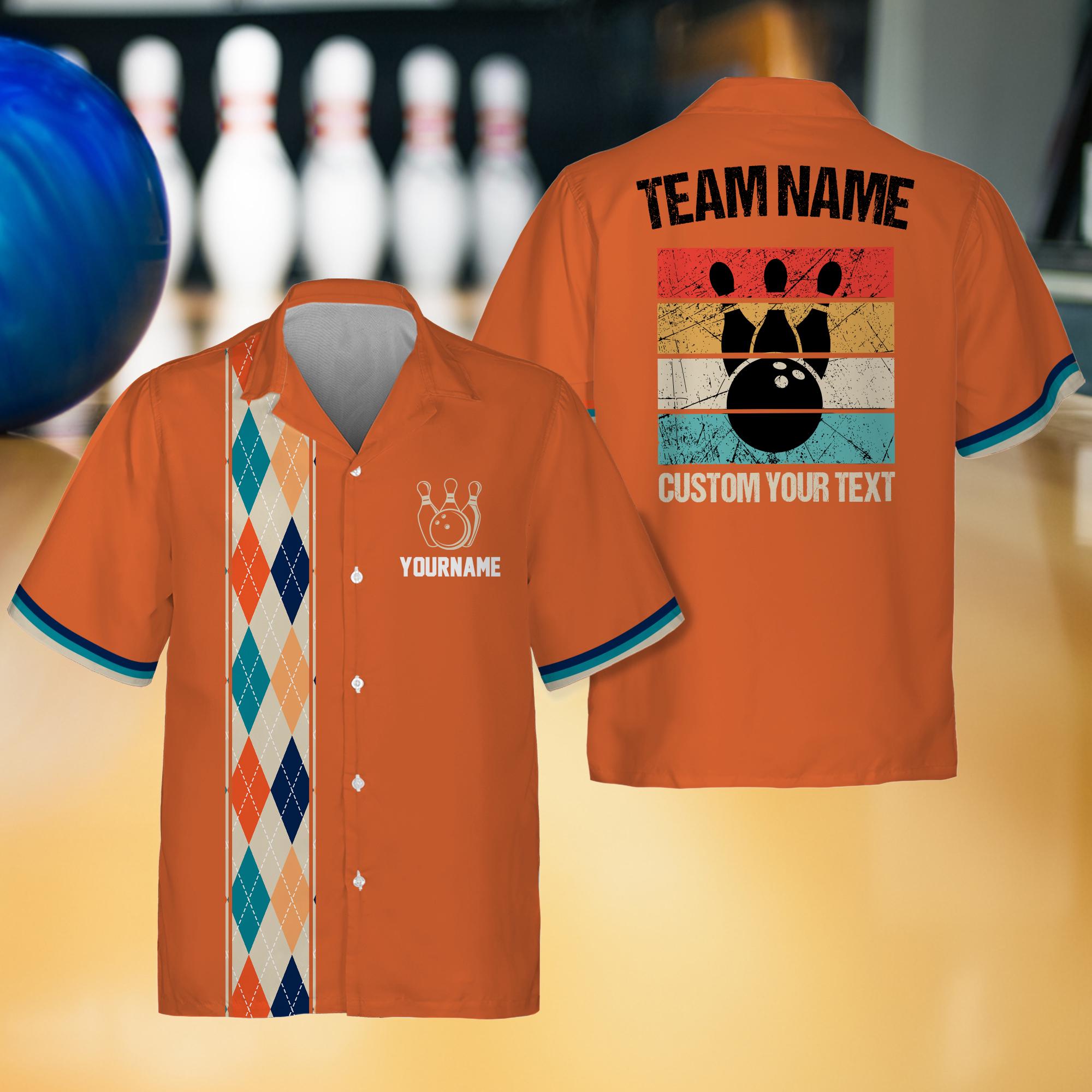 Personalized Retro Bowling Shirt for Adult Youth Kid, Custom Name Vintage shirt button down, Matching Bowling Team Shirt, Gift for Bowlers