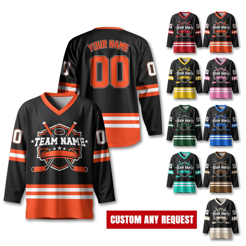 Custom Hockey Jersey For Unisex Adult, Personalized Name Number Hockey Jersey Shirt, Hockey Jersey Sport Team Uniform for Fans Jersey Gift