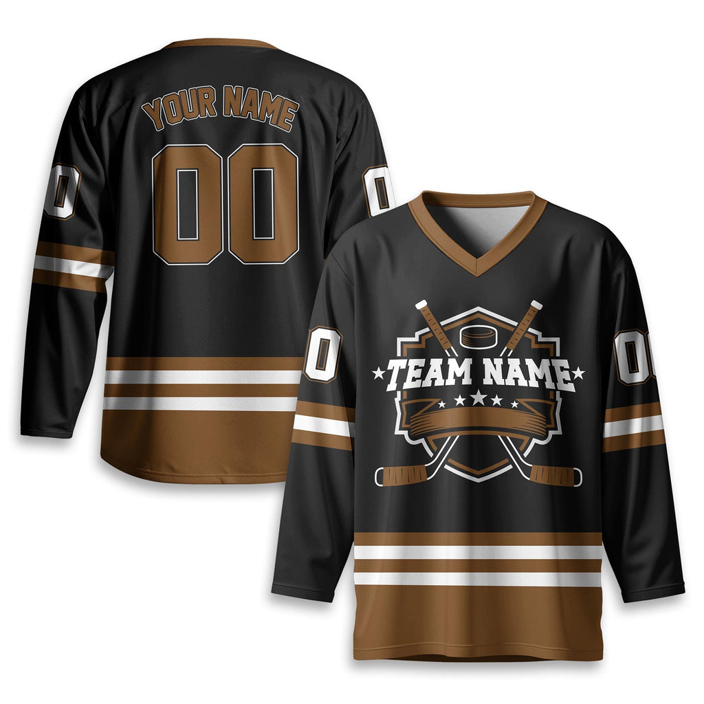 Custom Hockey Jersey For Unisex Adult Youth, Personalized Name Number Hockey Shirt Sport Team Uniform for Fans Jersey Long Sleeve