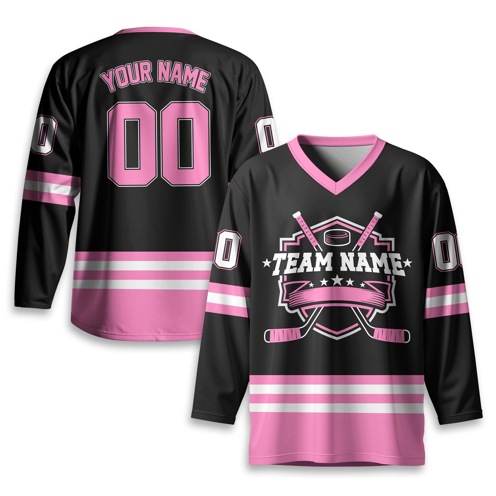 Custom Unisex Hockey Jersey, Custom Team Name Number And Logo, Personalized V-Neck Sports Hockey Jersey for Men Women, Gift For Hockey Fans