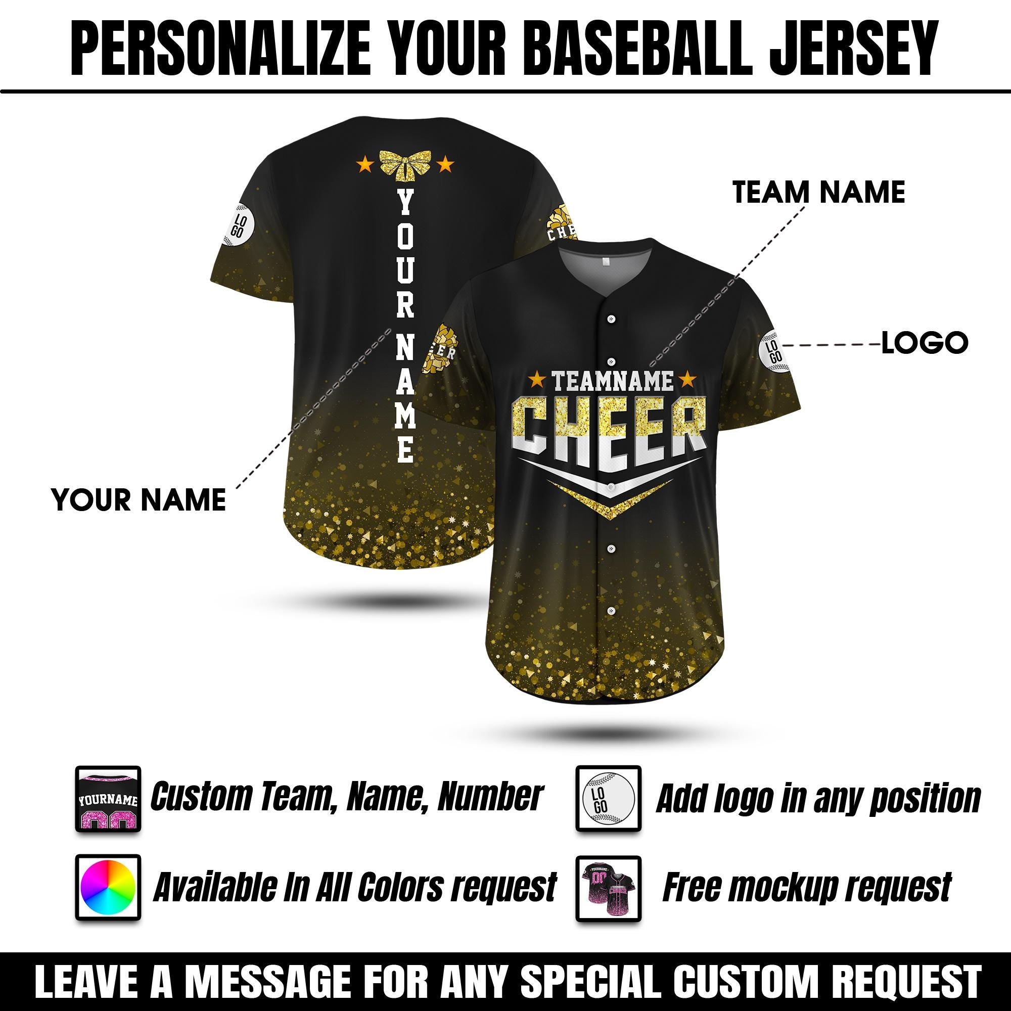 Custom Glitter Baseball Jersey with Team Name for Adult Kid, Custom Name Cheerleading Shirt For Cheerleader,Dance Team Outfit,Cheer Mom Gift