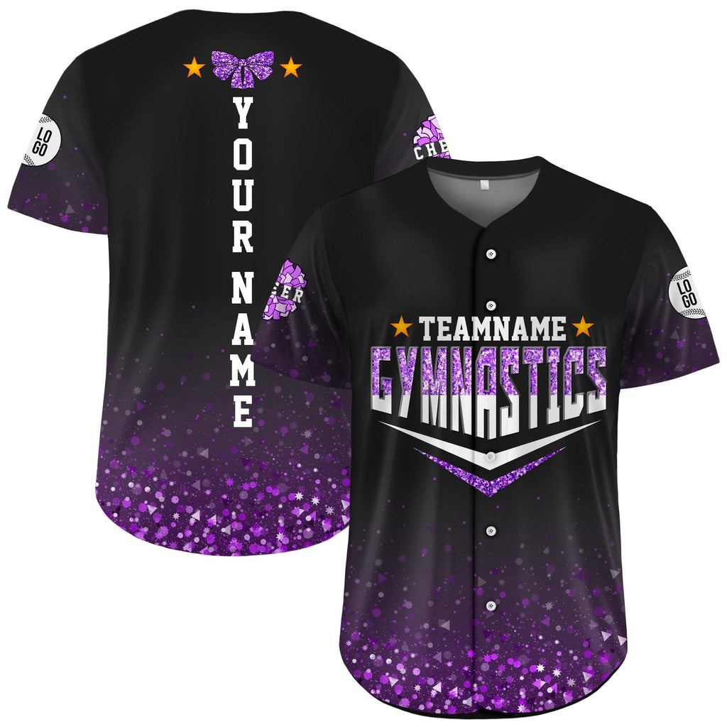 Personalized Cheerleading Glitter Baseball Jersey for Kids Adults, Custom Dance Mom Shirt, Gymnastics Mom Gift, Matching Cheer Team Jersey
