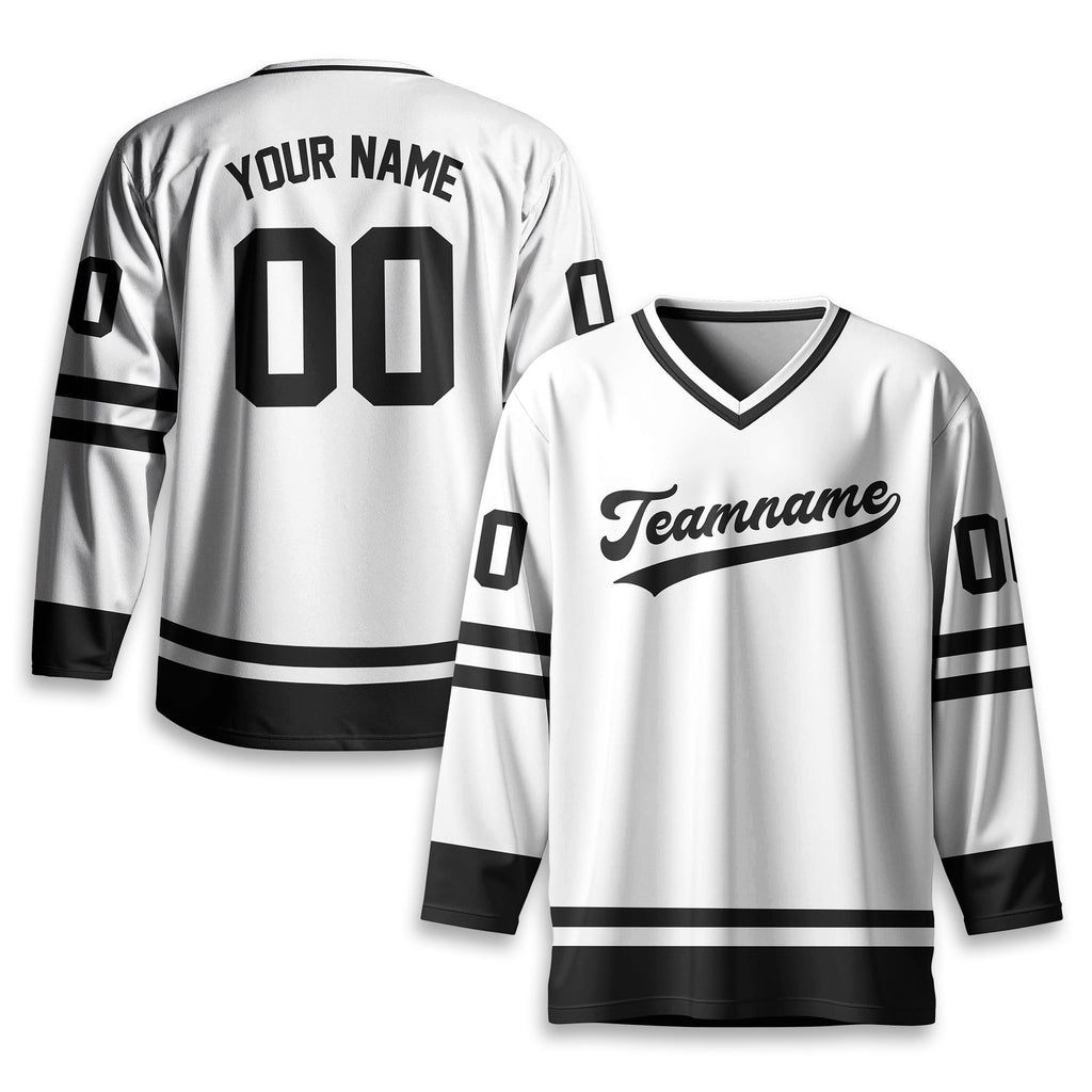 Custom Team Name Number And Logo Hockey Jersey, Personalized V-Neck Sports Hockey Jersey for Men Women Youth, Hockey Gift For Hockey Fans