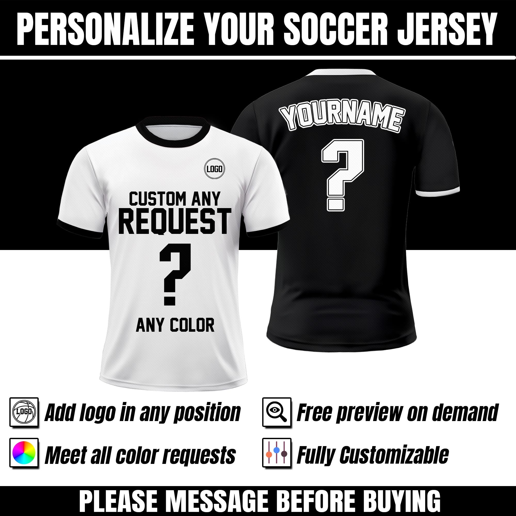 Custom Soccer Jersey for Men Women Youth Kid Team Uniform, Personalized Jersey with Team Name Number, Custom Any Request