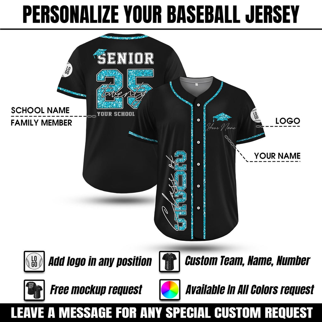 Personalized Name Senior Baseball Jersey for Adult Kid, Custom Class Of 2025 Jersey, Graduation College High School, Senior 2025 Graduation