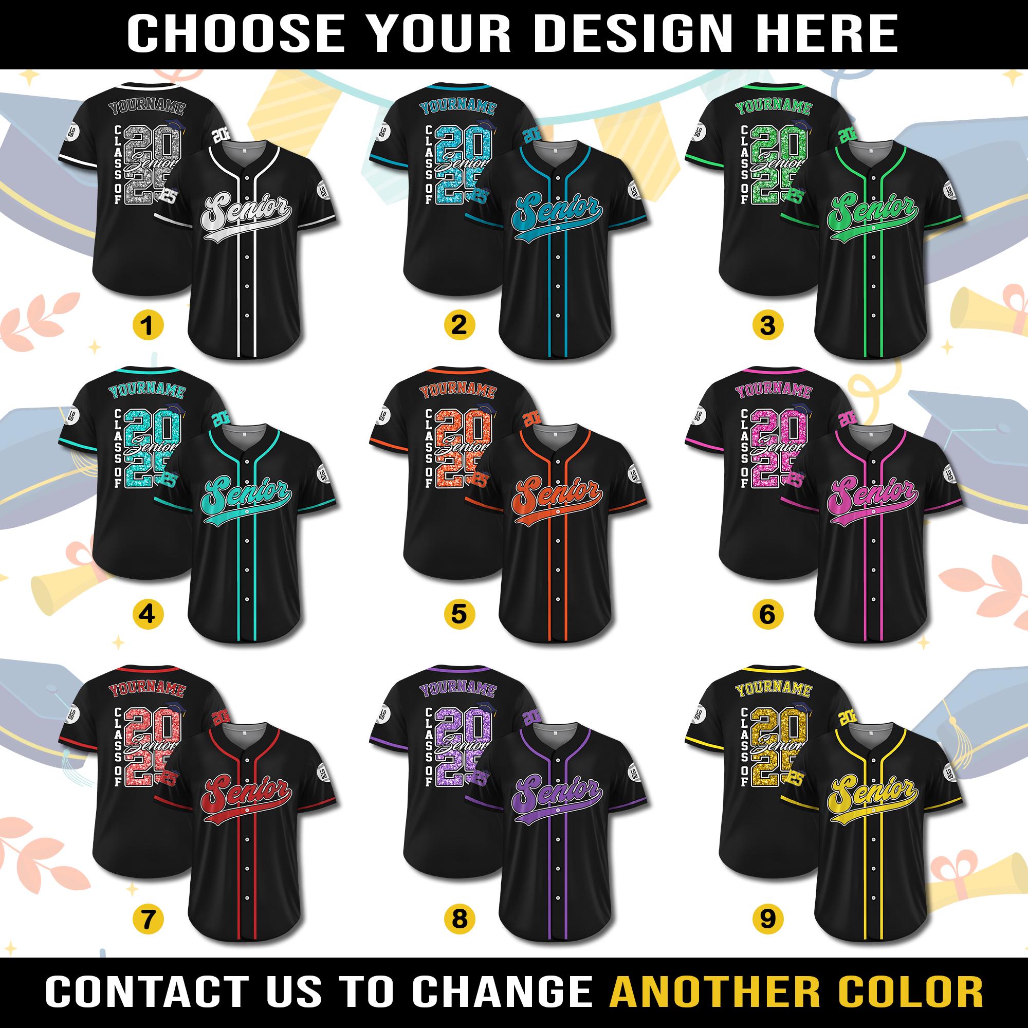 Custom Senior 2025 Baseball Jersey, Personalized High School Graduation Shirt, Class of 2025 College Senior Gift, Graduation College Jersey