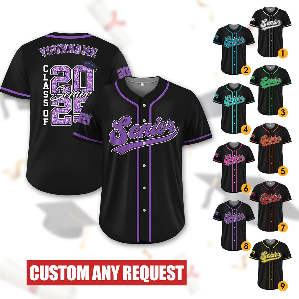 Custom Senior 2025 Baseball Jersey, Personalized High School Graduation Shirt, Class of 2025 College Senior Gift, Graduation College Jersey