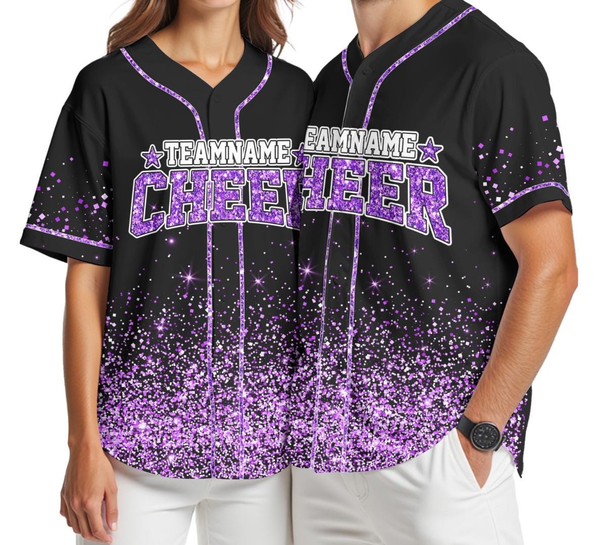 Custom Glitter Baseball Jersey with Team Name Number for Women Girl, Custom Name Cheerleading Shirt For Cheerleader, Sparkly Jersey Gifts