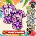 Personalized Team Name Number Logo Hawaiian Baseball Jersey For Men Women Youth Kid, Custom Bachelor Party Shirts, Family Matching Jersey