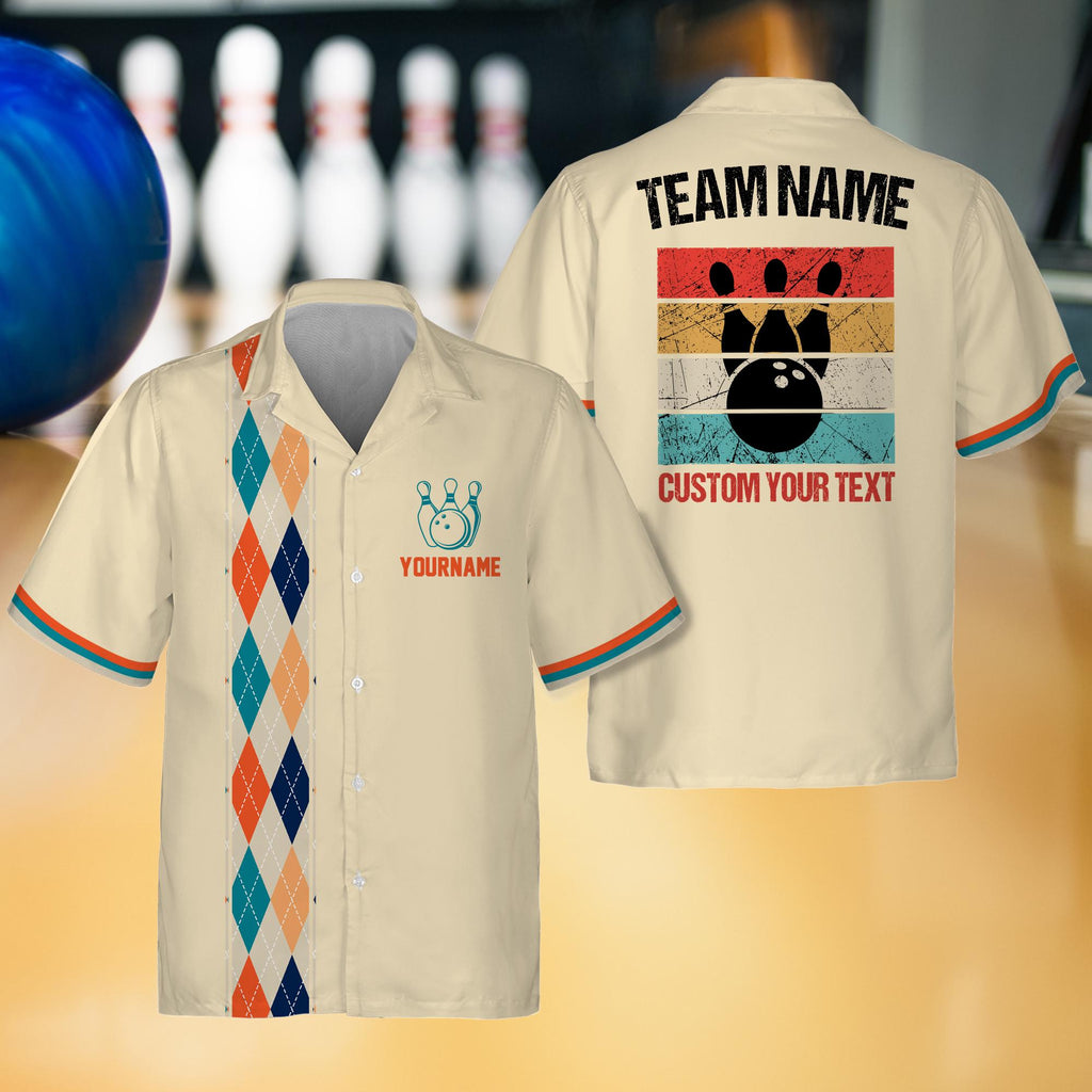 Custom Name Bowler Button Down Jersey, Personalized Retro Bowling Shirt for Adult Youth Kid, Matching Bowling Team Shirt,Funny bowling shirt