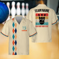Custom Name Bowler Button Down Jersey, Personalized Retro Bowling Shirt for Adult Youth Kid, Matching Bowling Team Shirt,Funny bowling shirt