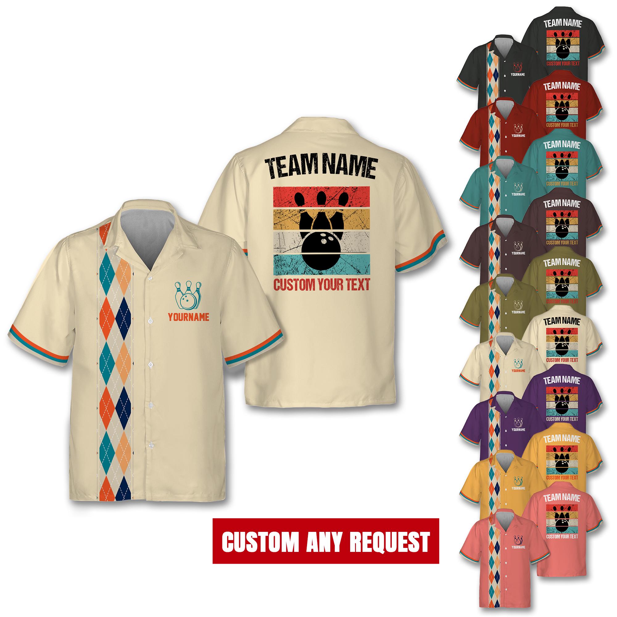 Custom Name Bowler Button Down Jersey, Personalized Retro Bowling Shirt for Adult Youth Kid, Matching Bowling Team Shirt,Funny bowling shirt