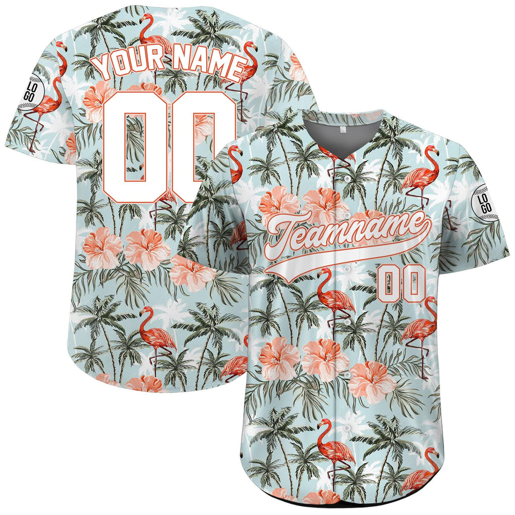 Custom Hawaiian Baseball Jersey with Team Name Number Logo, Custom Adult Kid Beach Vacation Tropical Jersey, Leaf Shirt Matching Jersey