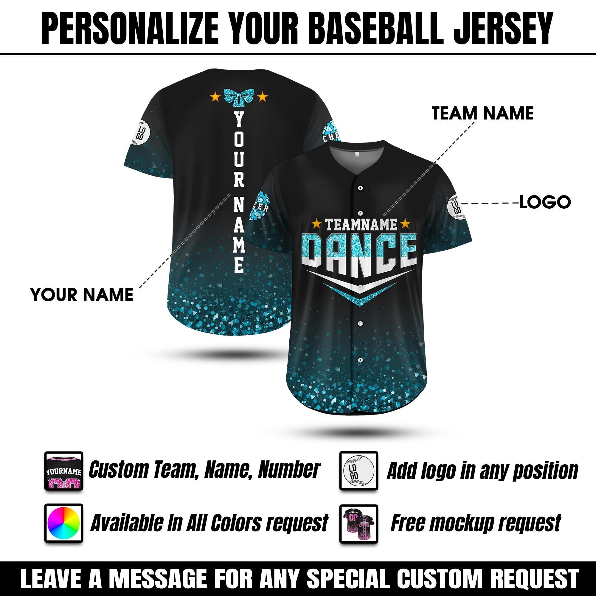 Personalized Sparkle Dance Mom Baseball Jersey,Custom Team Cheer Shirt Glitter Dance Squad Outfit,Matching Cheerleading Jersey for Adult Kid