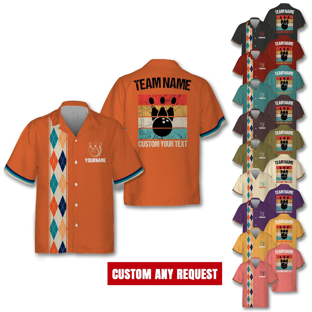 Personalized Retro Bowling Shirt for Adult Youth Kid, Custom Name Vintage shirt button down, Matching Bowling Team Shirt, Gift for Bowlers