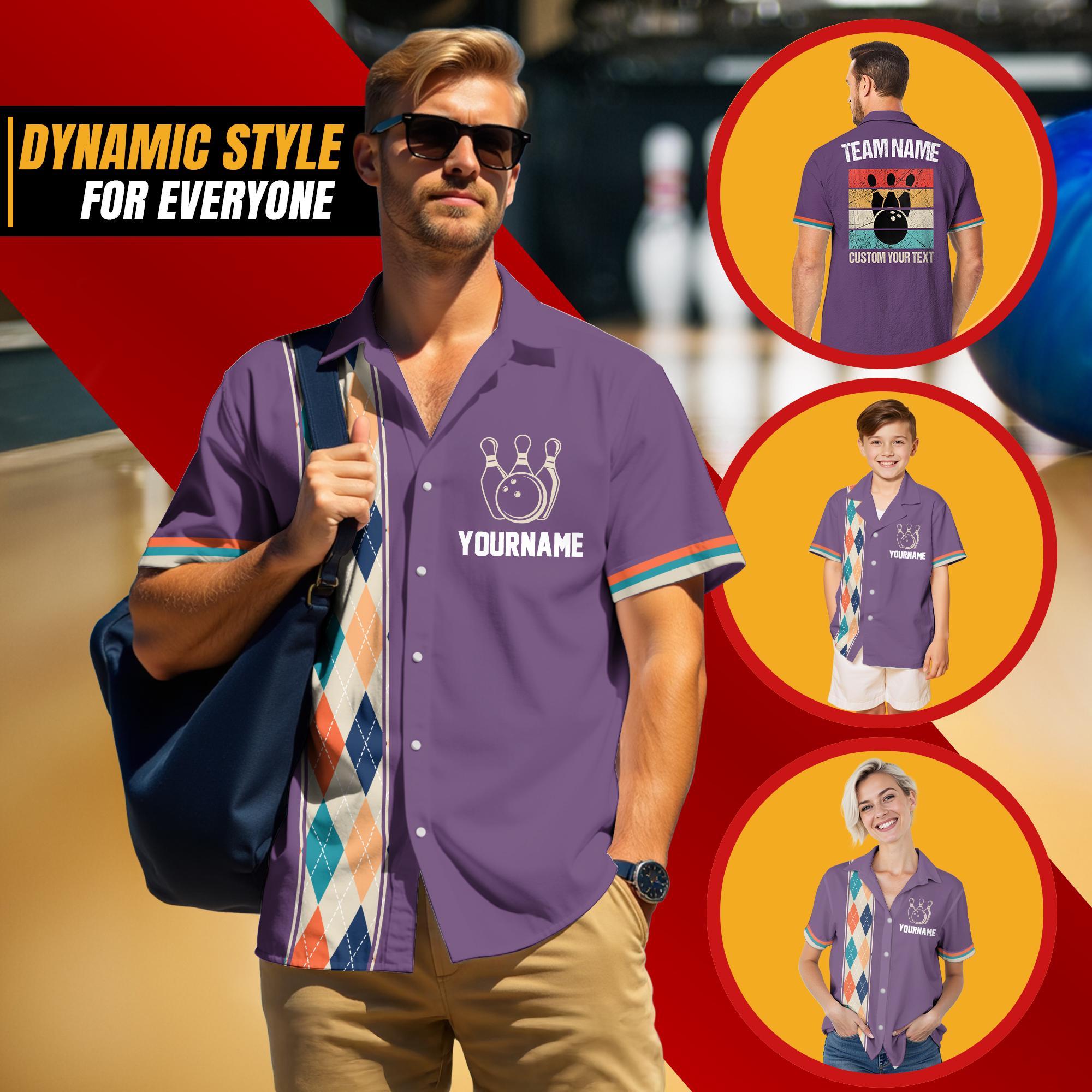 Personalized Retro Bowling Shirt for Adult Youth Kid, Custom Name Vintage shirt button down, Matching Bowling Team Shirt, Vintage shirts 90s