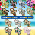 Personalized Hawaiian Baseball Jersey for Adult Youth Kid with, Custom Team Name Number Flower Beach Vacation Tropical Matching Jersey