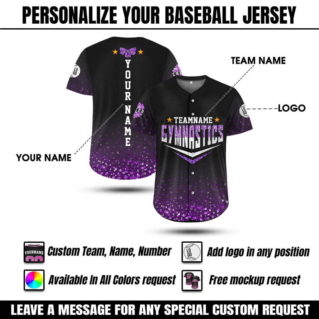 Personalized Cheerleading Glitter Baseball Jersey for Kids Adults, Custom Dance Mom Shirt, Gymnastics Mom Gift, Matching Cheer Team Jersey
