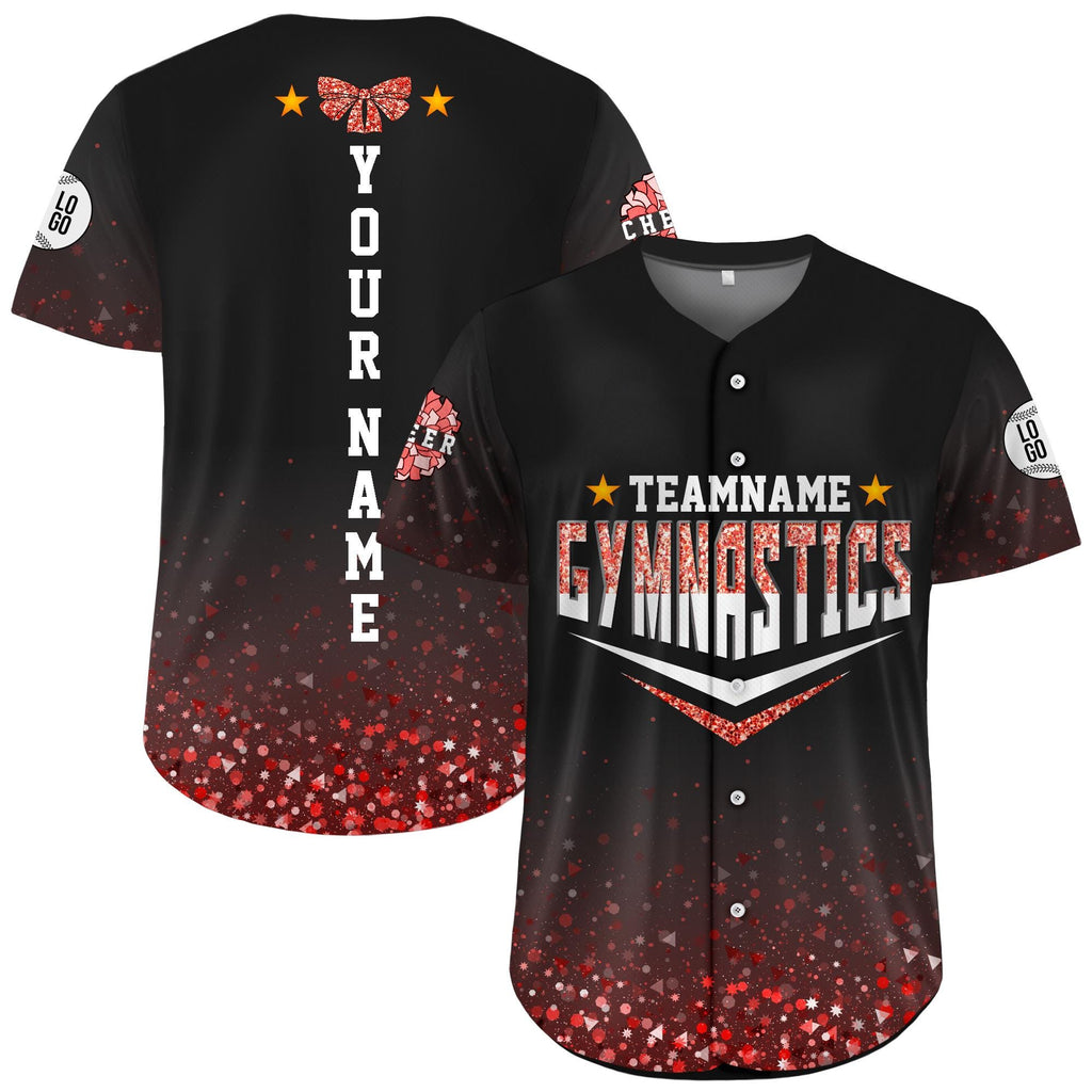 Personalized Team Name Glitter Cheer Baseball Jersey, Custom Cheerleading Shirt for Cheer Mom, Dance Team Gift in bulk, Matching Jersey Gift