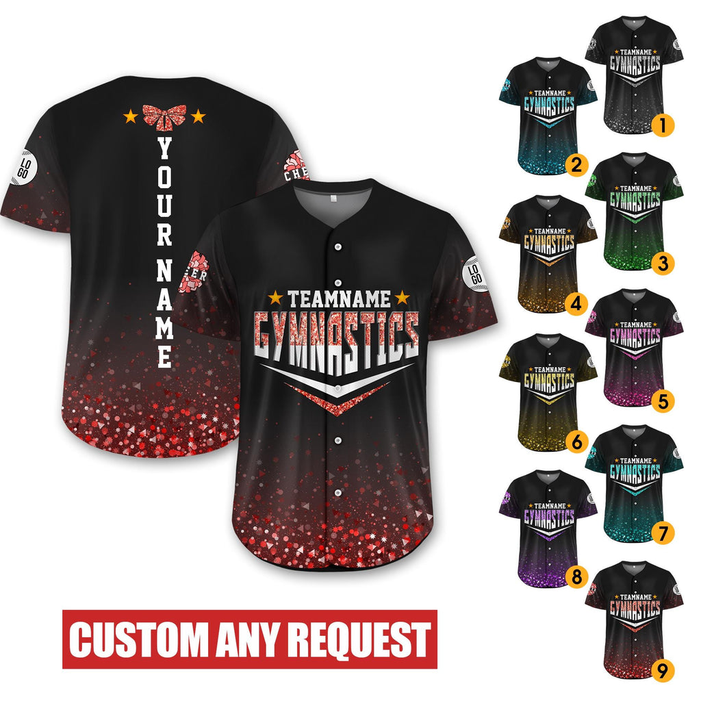 Personalized Team Name Glitter Cheer Baseball Jersey, Custom Cheerleading Shirt for Cheer Mom, Dance Team Gift in bulk, Matching Jersey Gift