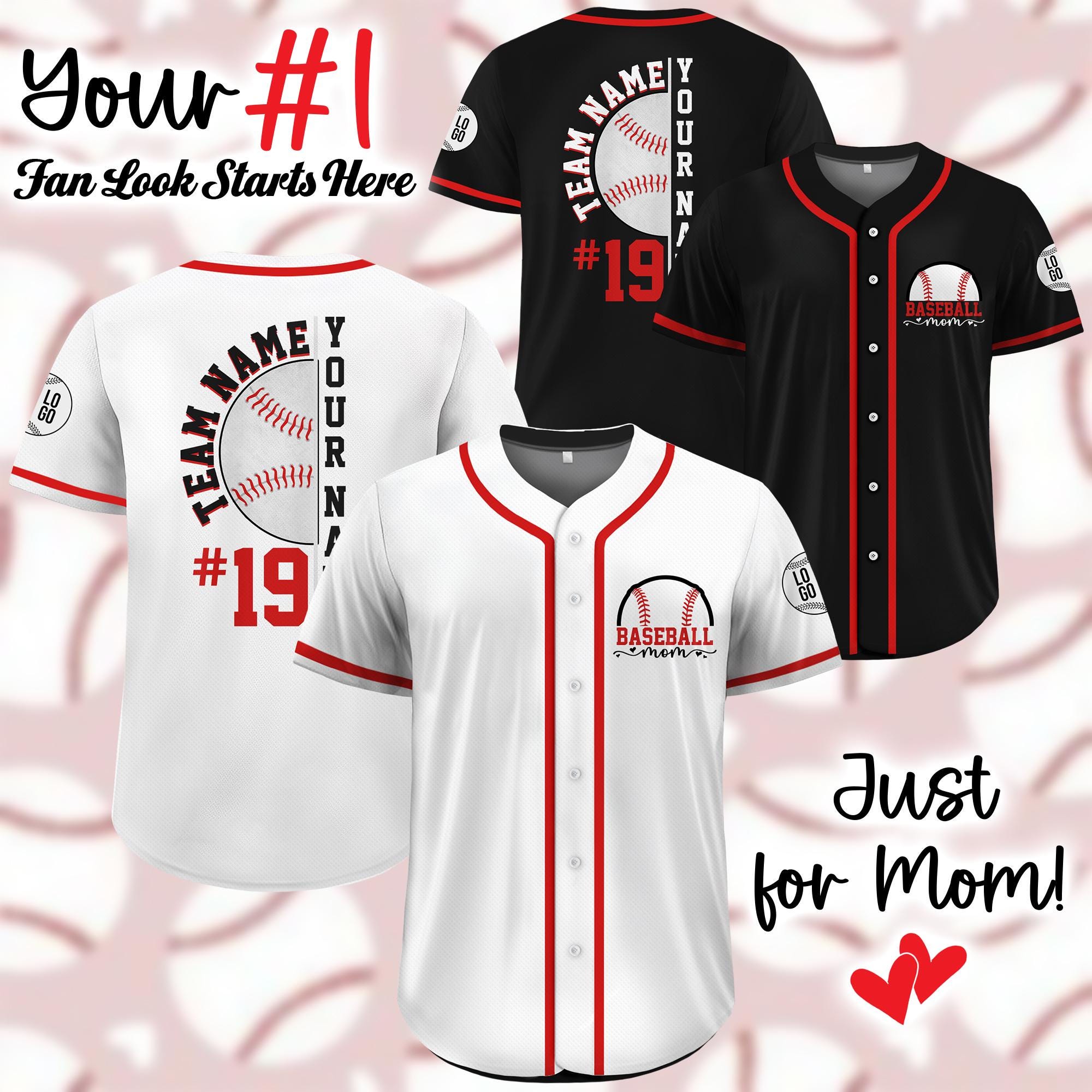 Custom Baseball Mom Jersey, Personalized Name & Number Mothers Day Baseball Jersey, Baseball Senior Mom Jersey, Gifts for Mom on Mothers Day