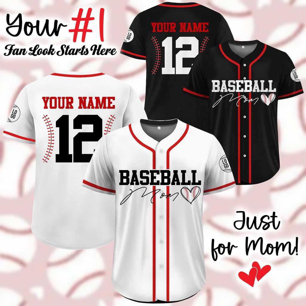 Personalized Baseball Mom Baseball Jersey, Custom Baseball Mama Jersey Shirt For Mom, Game Day Baseball Jersey Happy Mothers Day Gifts