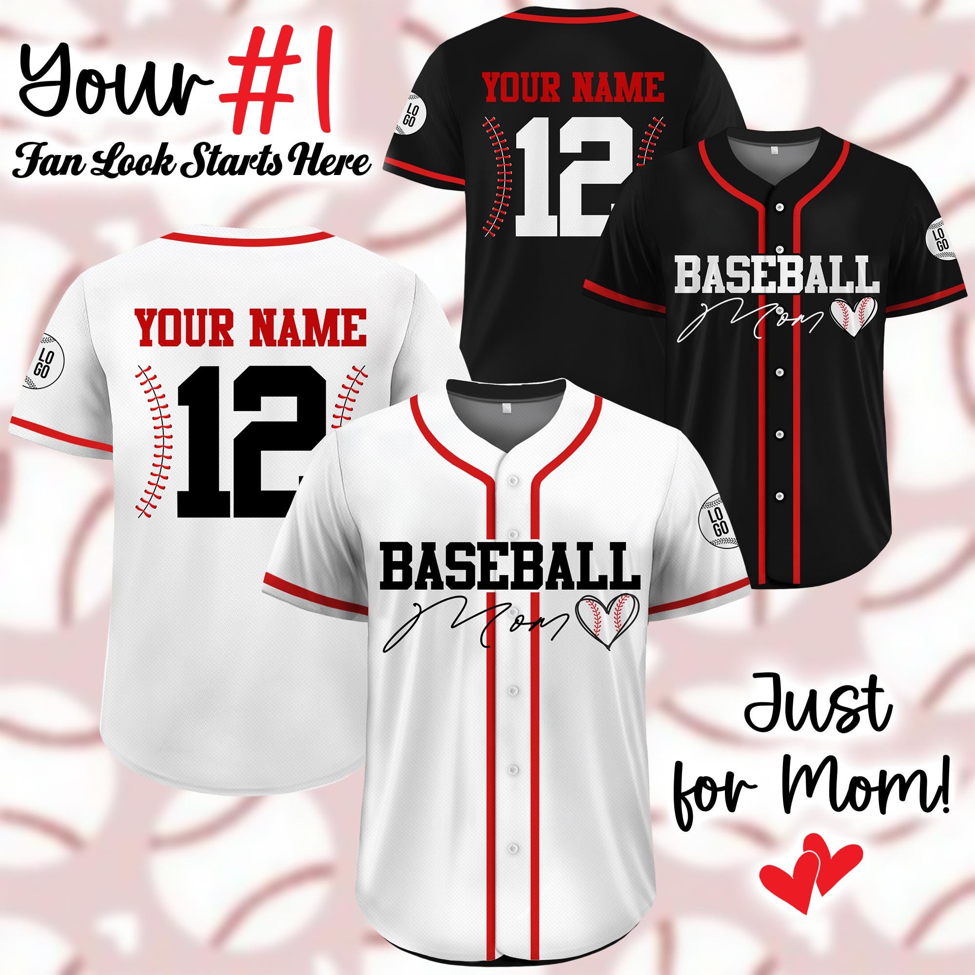Personalized Baseball Mom Baseball Jersey, Custom Baseball Mama Jersey Shirt For Mom, Game Day Baseball Jersey Happy Mothers Day Gifts