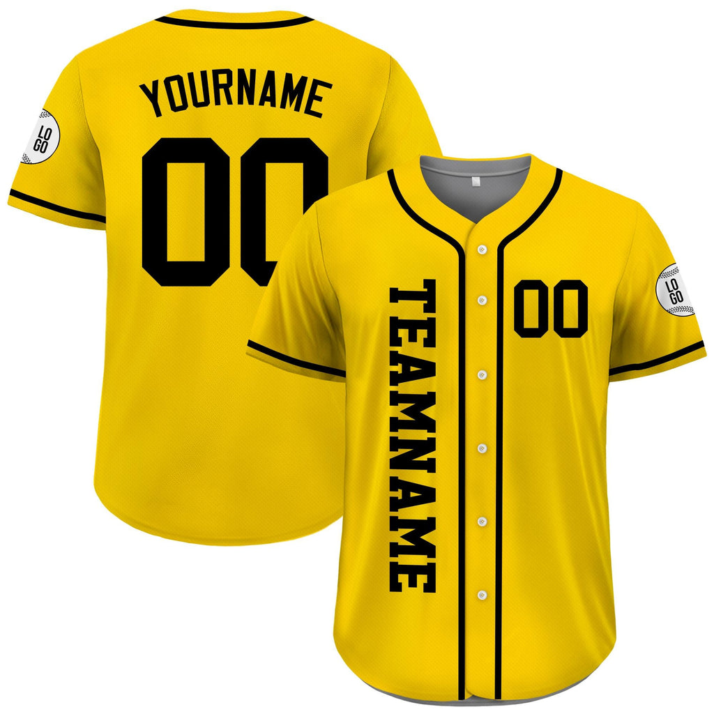 Custom Team Name Number Baseball Jersey for Adult Kid, Personalized Jersey Yellow White Black For Baseball Fan Gifts, Custom Jersey Request