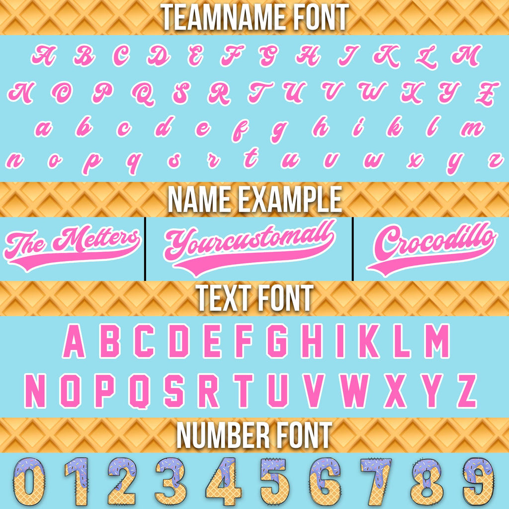 Personalized Name Number Ice Cream Drip Baseball Jersey for Men Women Youth Kid, Custom Sprinkle Drip Baseball Jersey Family Matching Jersey