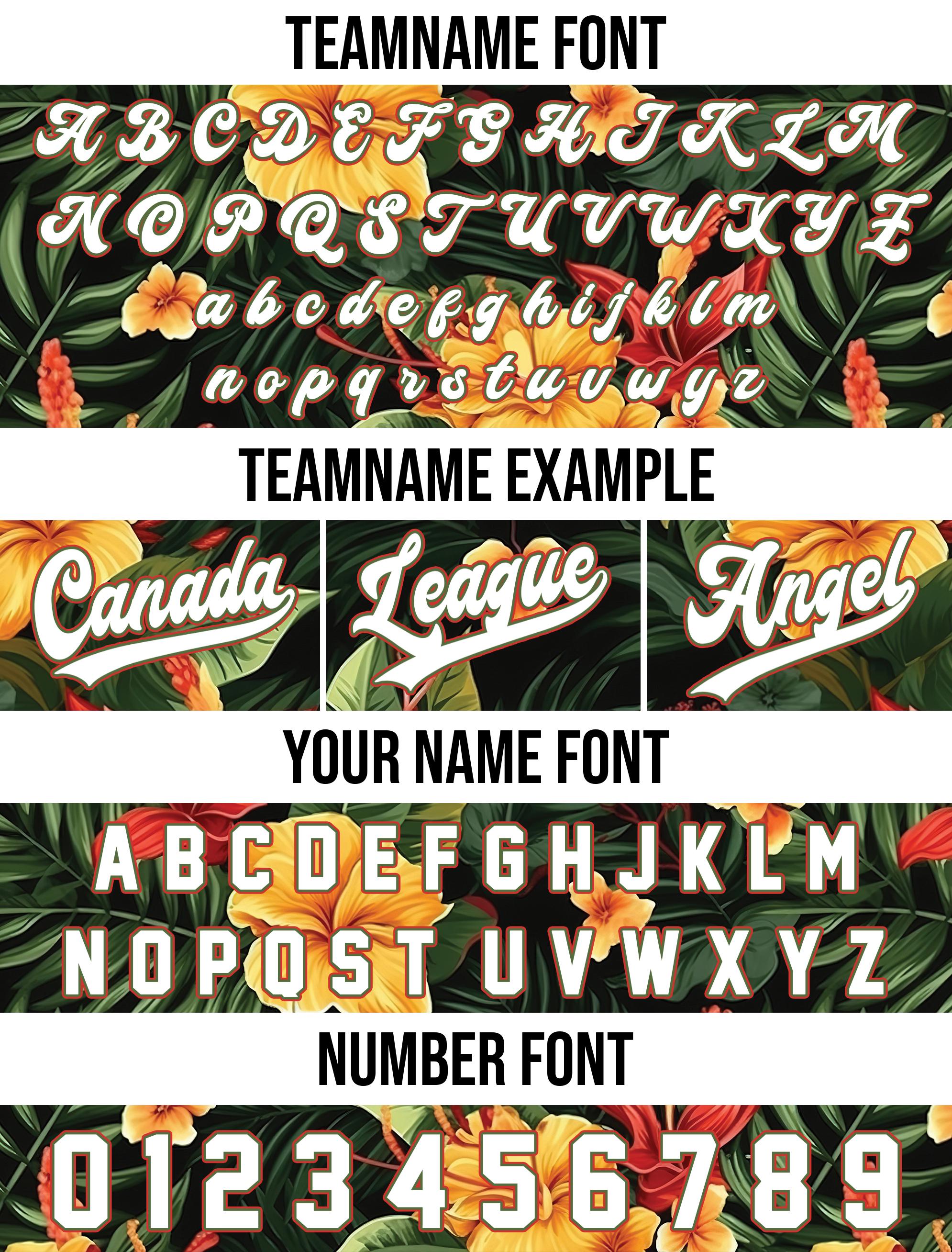 Personalized Hawaiian Baseball Jersey with Team Name Number, Custom Hawaii Floral Shirt for Men Women Youth Kid Jersey Button Down Shirt