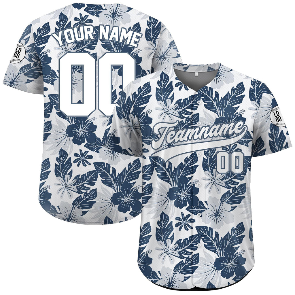 Personalized Hawaiian Baseball Jersey with Team Name Number Logo, Custom Beach Vacation Tropical Pattern Shirt for Men Women Kid,Summer Gift