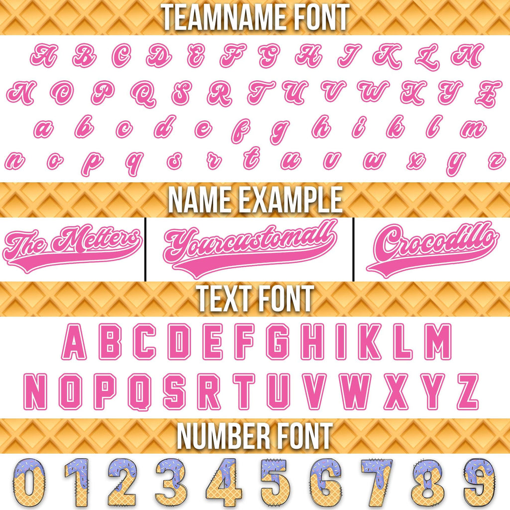 Custom Drip Baseball Jersey with Sprinkles for Adult Kid, Personalized Team Shirt for Summer, Matching Ice Cream Theme Jersey for Family