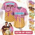 Personalized Youth Ice Cream Drip Jersey Shirt for Men Women Youth Kid, Custom Sprinkle Drip Baseball Matching Family Shirt, Summer Outfit