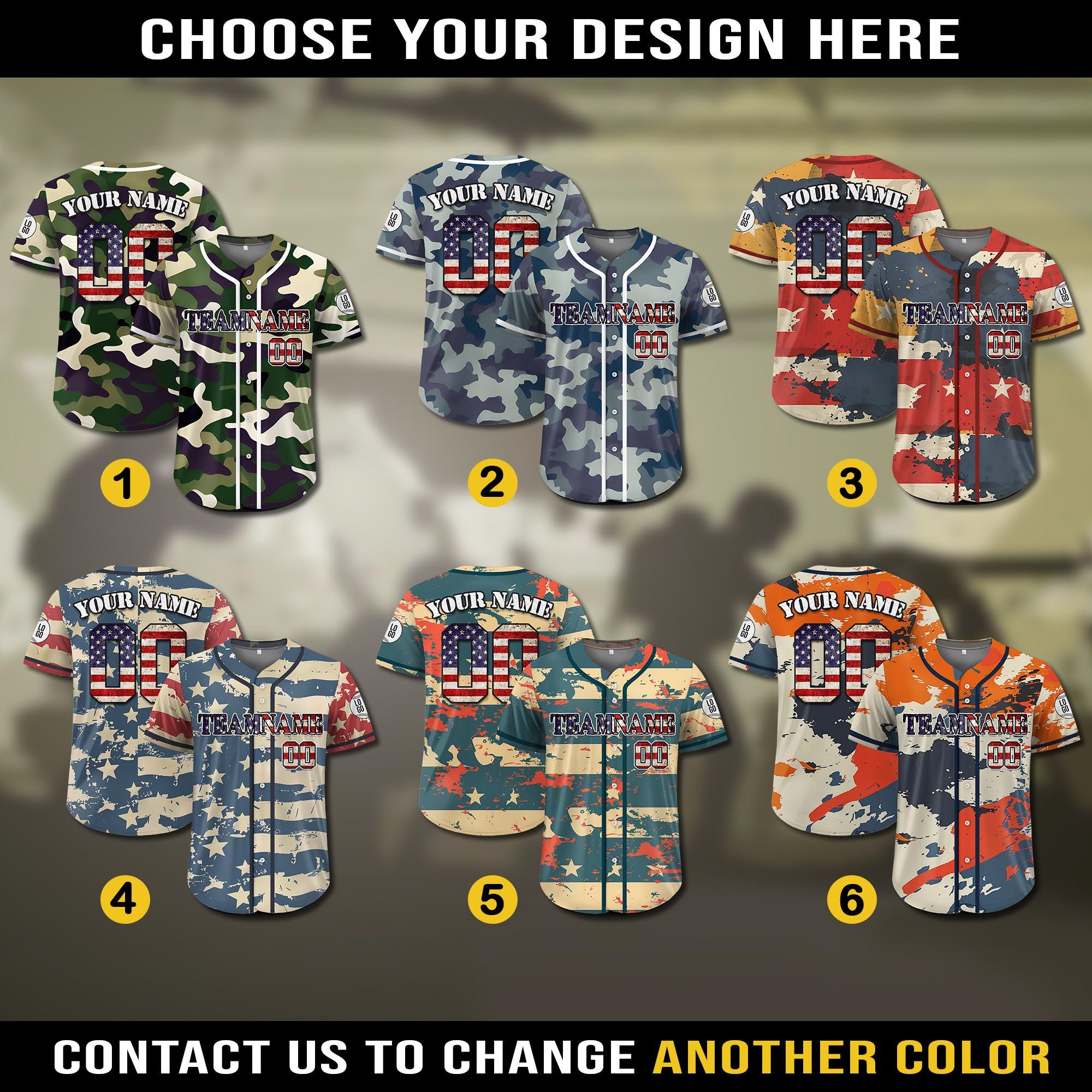 Custom Camo Baseball Jersey, Personalized Camouflage Jersey Uniform For Adult Kid,Father's Day Gift for Veteran Dad, Fishing Dad Hunting Dad